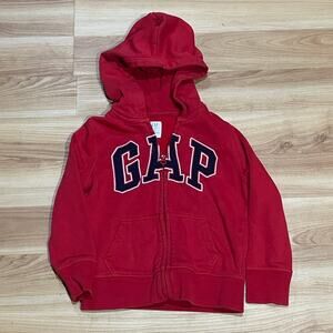 Gap Logo Red Blue Full Zip Hoodie Sweater, Kid's Size 4-5 (XS)